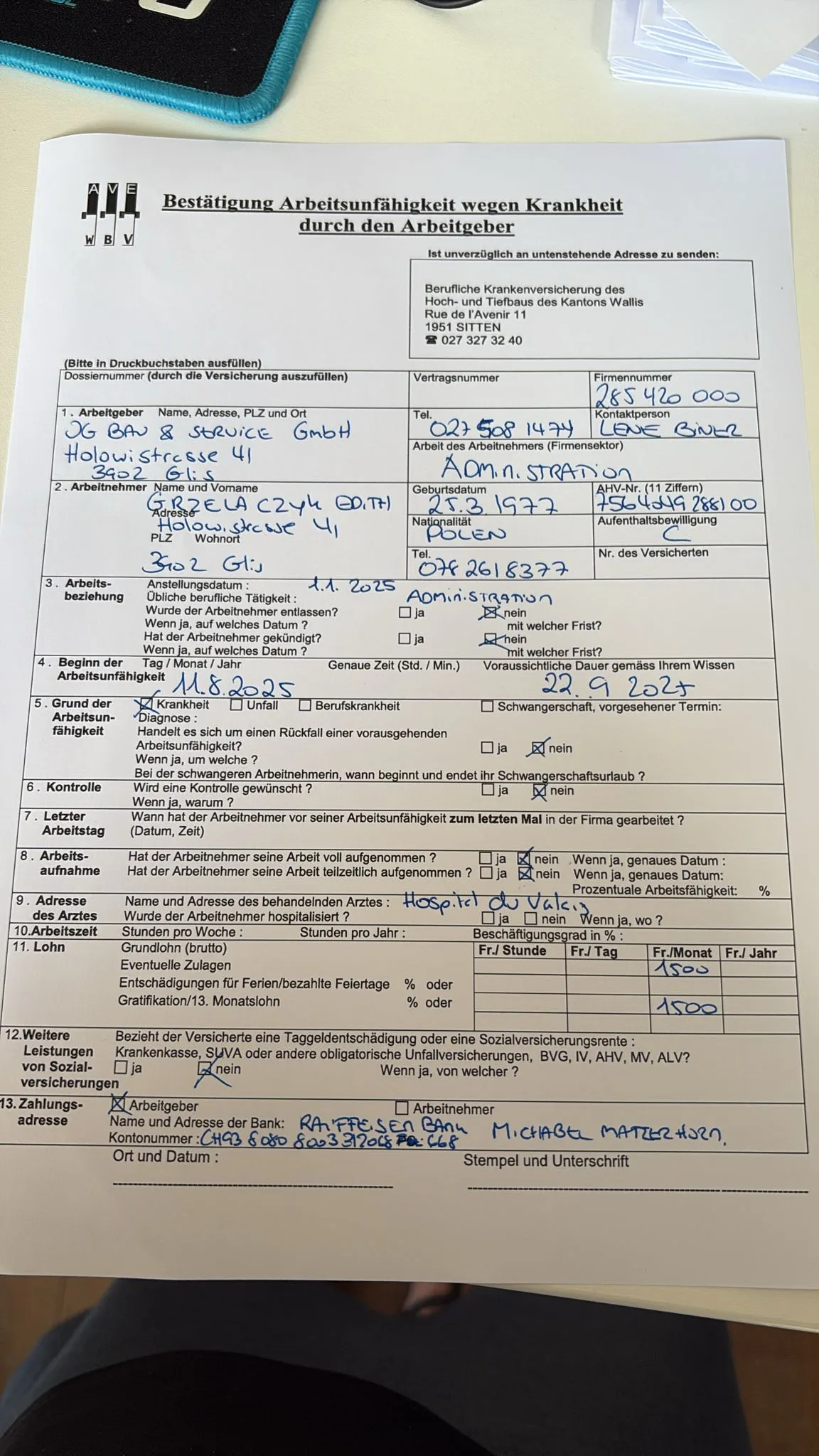 Wichtiges Dokument zur Arbeitsunfähigkeit durch Krankheit